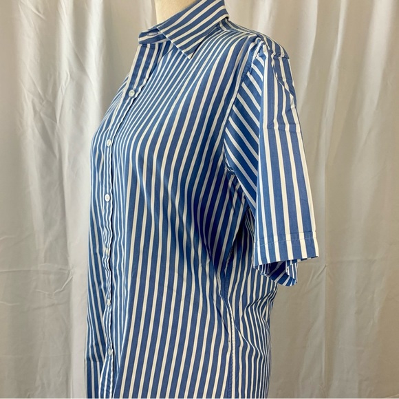 Vintage Harvie & Hudson Blue Striped Collared Shirt - Picture 5 of 7